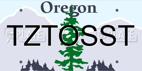 TZTOSST Oregon License Plate