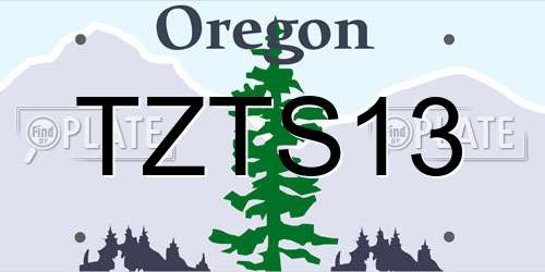TZTS13 Oregon License Plate