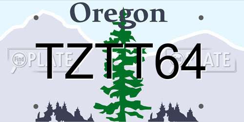 TZTT64 Oregon License Plate