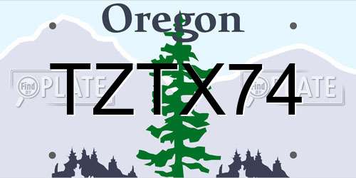 TZTX74 Oregon License Plate