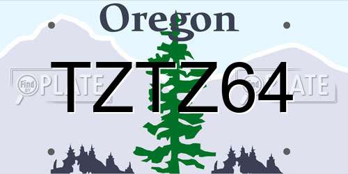 TZTZ64 Oregon License Plate