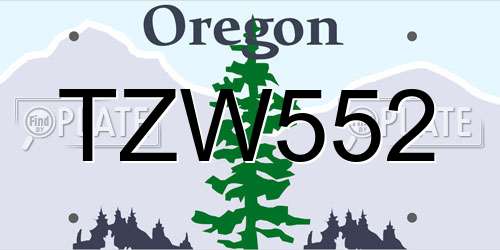 TZW552 Oregon License Plate