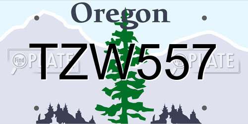 TZW557 Oregon License Plate