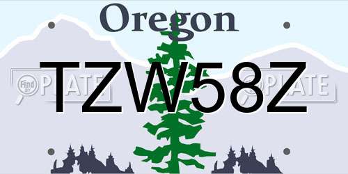 TZW58Z Oregon License Plate