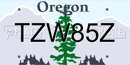 TZW85Z Oregon License Plate