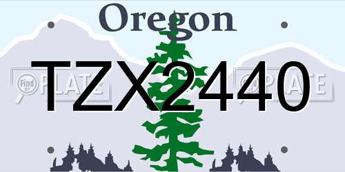 TZX2440 Oregon License Plate