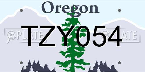 TZY054 Oregon License Plate