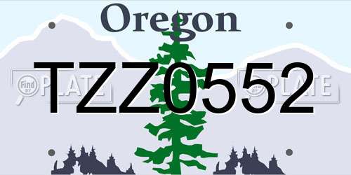 TZZ0552 Oregon License Plate