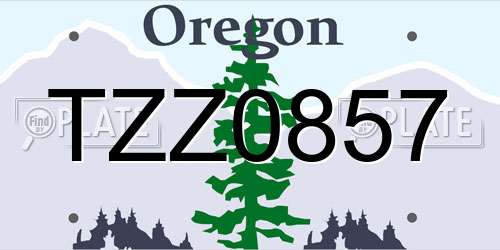 TZZ0857 Oregon License Plate
