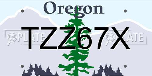 TZZ67X Oregon License Plate
