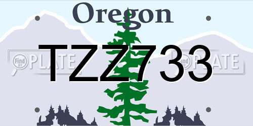 TZZ733 Oregon License Plate