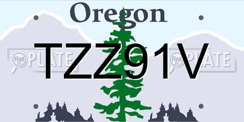 TZZ91V Oregon License Plate