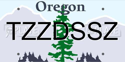 TZZDSSZ Oregon License Plate