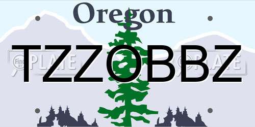 TZZOBBZ Oregon License Plate