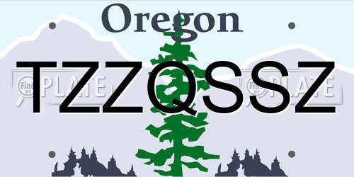 TZZQSSZ Oregon License Plate