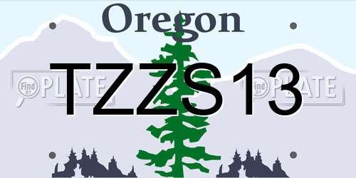 TZZS13 Oregon License Plate