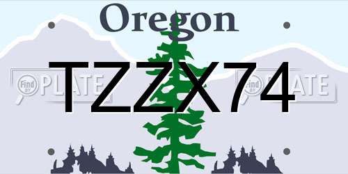 TZZX74 Oregon License Plate