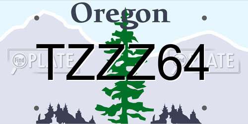 TZZZ64 Oregon License Plate