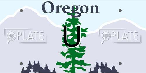U Oregon License Plate
