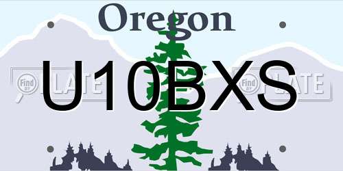 U10BXS Oregon License Plate