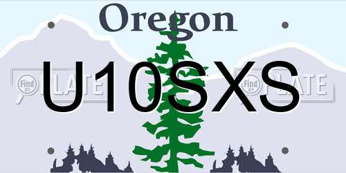 U10SXS Oregon License Plate