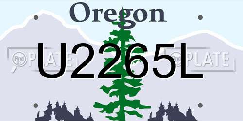 U2265L Oregon License Plate