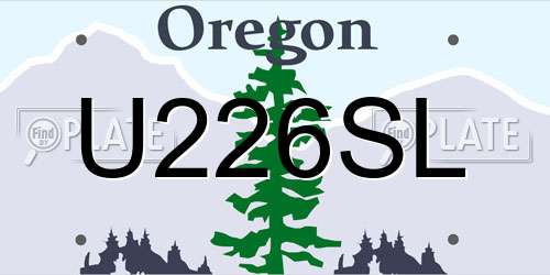 U226SL Oregon License Plate