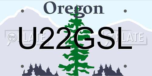 U22GSL Oregon License Plate
