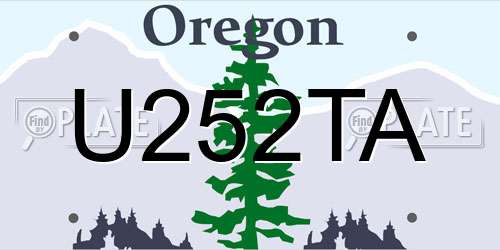 U252TA Oregon License Plate