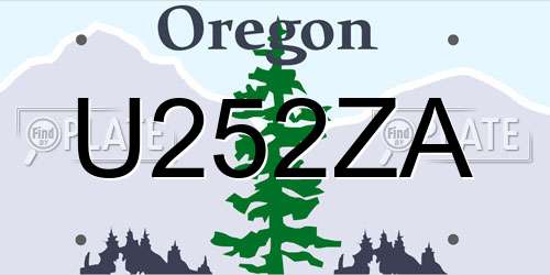 U252ZA Oregon License Plate