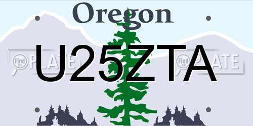 U25ZTA Oregon License Plate