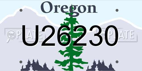 U26230 Oregon License Plate