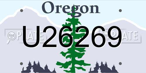 U26269 Oregon License Plate