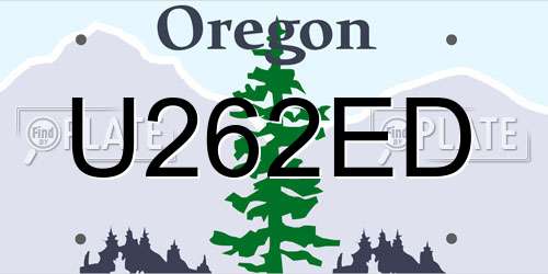 U262ED Oregon License Plate