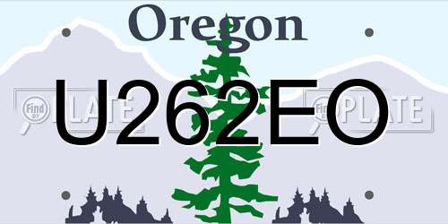 U262EO Oregon License Plate