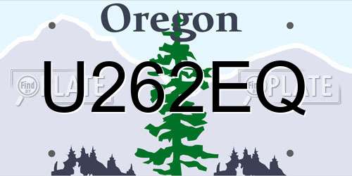 U262EQ Oregon License Plate