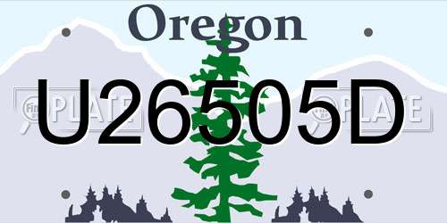 U26505D Oregon License Plate