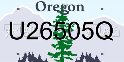 U26505Q Oregon License Plate