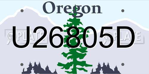 U26805D Oregon License Plate