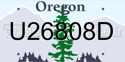 U26808D Oregon License Plate