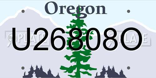 U26808O Oregon License Plate