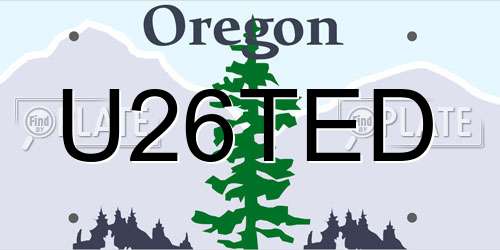 U26TED Oregon License Plate