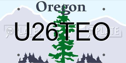 U26TEO Oregon License Plate