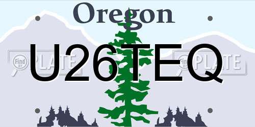 U26TEQ Oregon License Plate