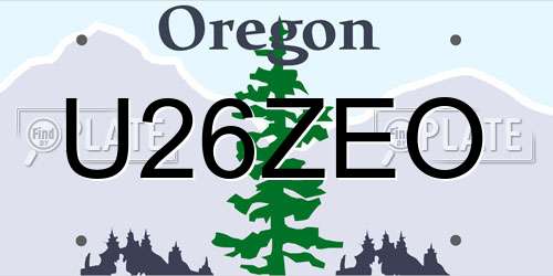 U26ZEO Oregon License Plate