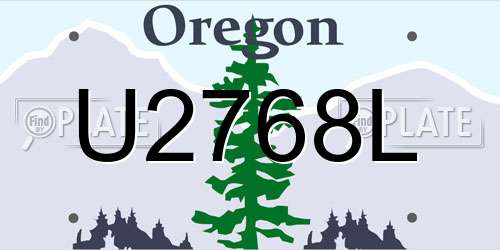 U2768L Oregon License Plate