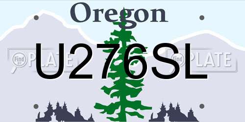 U276SL Oregon License Plate