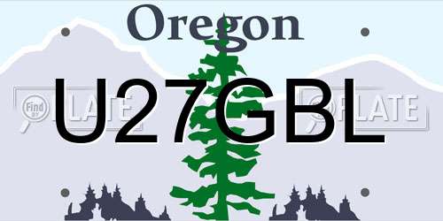 U27GBL Oregon License Plate