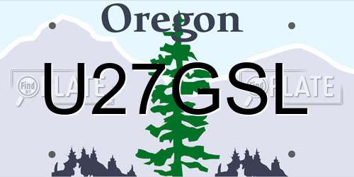 U27GSL Oregon License Plate