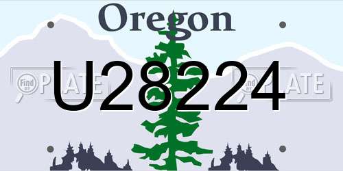 U28224 Oregon License Plate